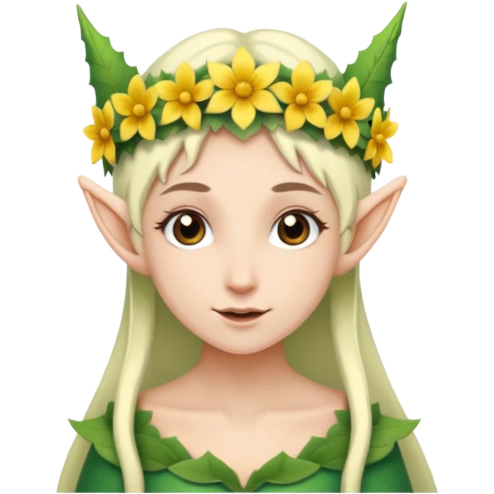 elf with flower crown emoji