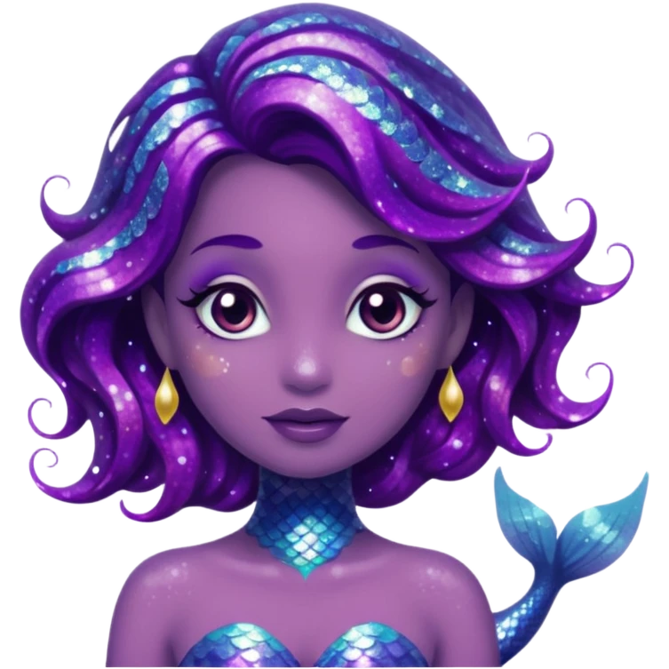 glitter purple mermiad emoji