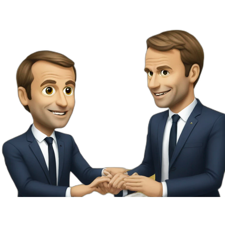 Emanuel Macron qui joue au jeu video emoji