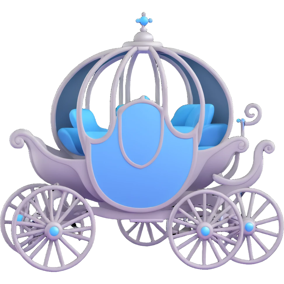 Cinderella's carriage with a silver finish emoji