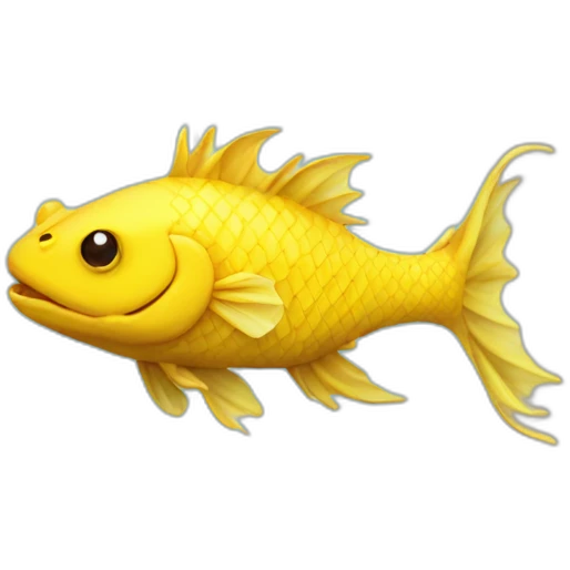 Yellow fish dragon emoji