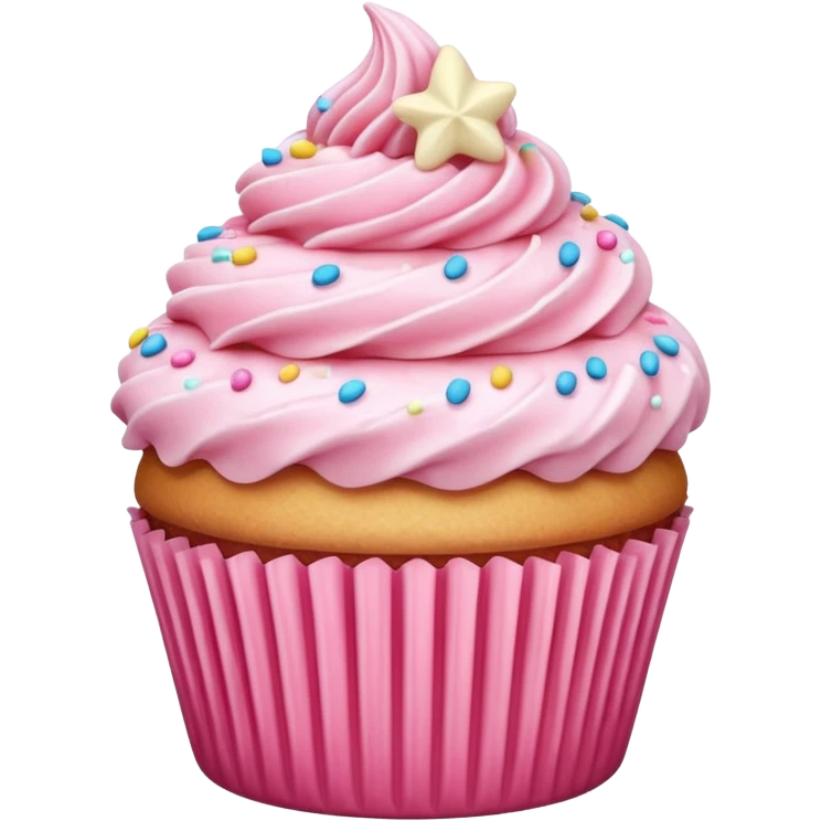Cupcake with pink icing emoji
