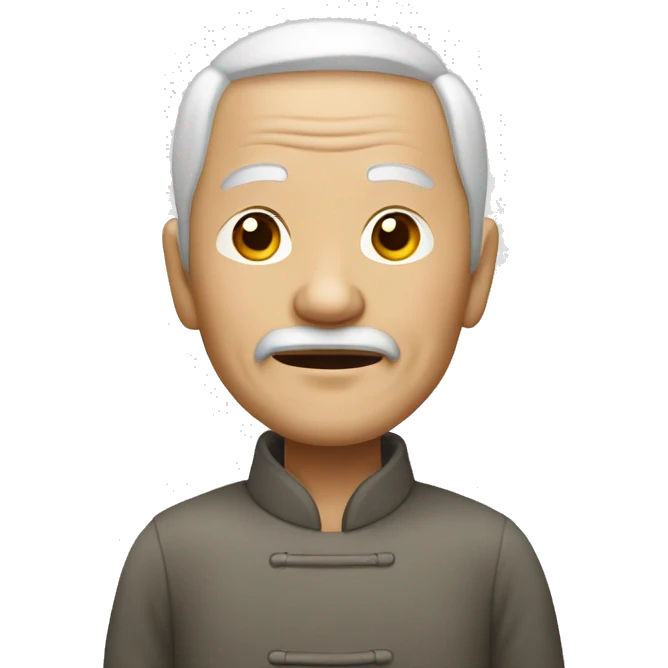 Old Chinese man in a white ghi emoji