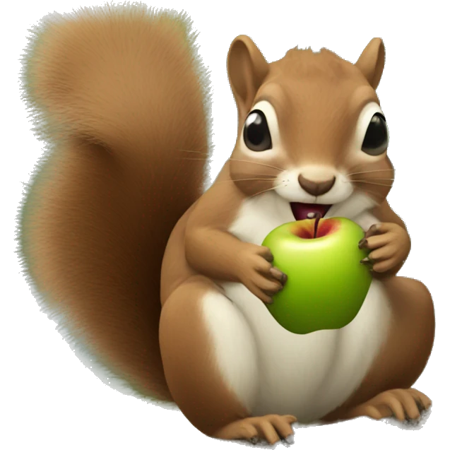 Squirrel eating an apple emoji