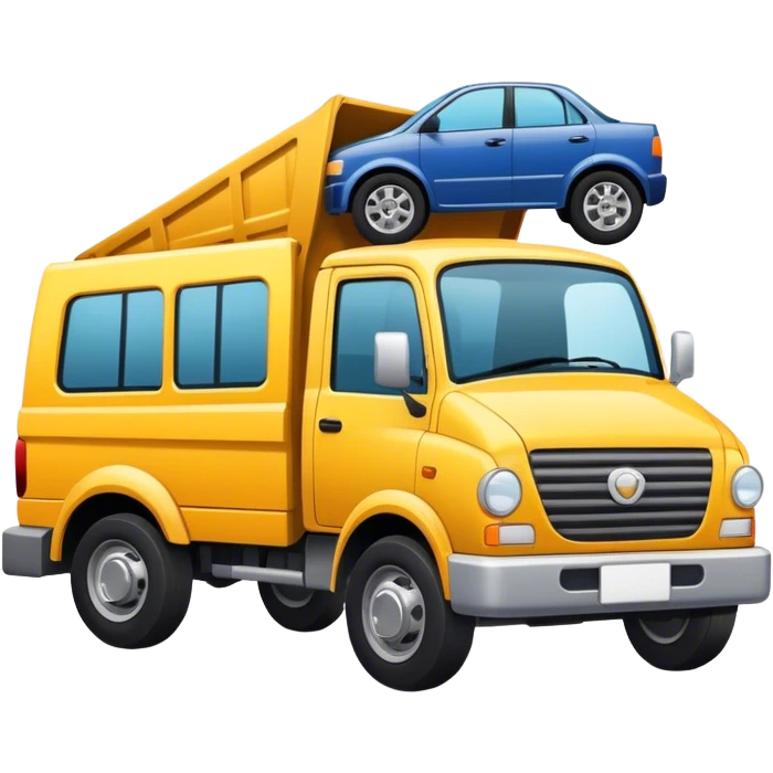 Small truck crashing into car emoji