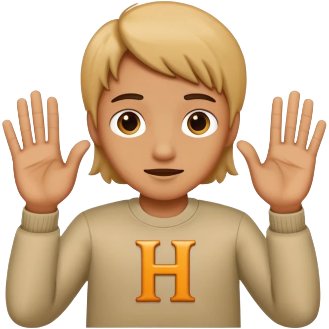 La H con las manos emoji