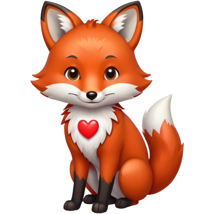 Fox with hearts emoji