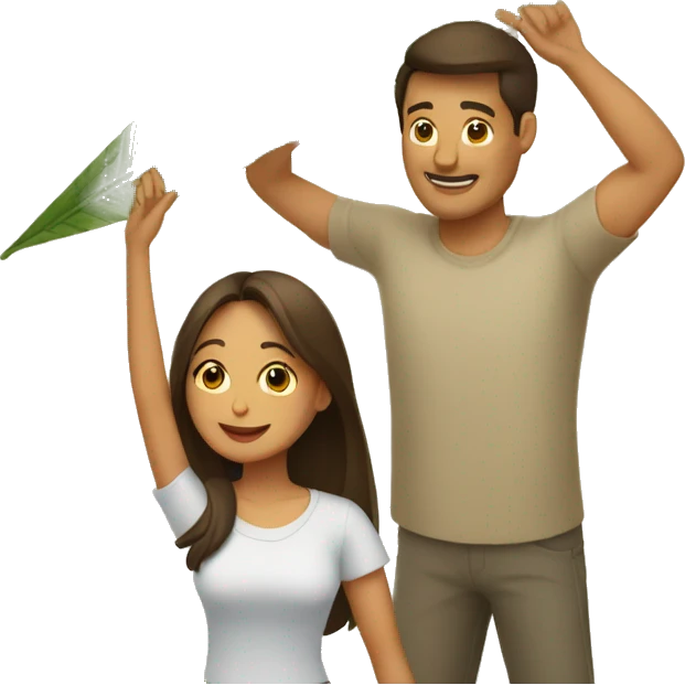 woman fanning a man above him with palm leaves emoji