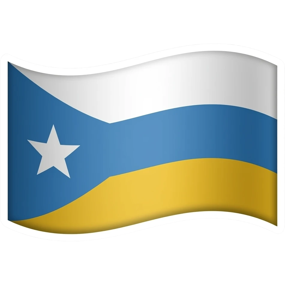 Simple and minimalistic sticker of a one bunting flag, white outline, smooth gradients or solid colours emoji