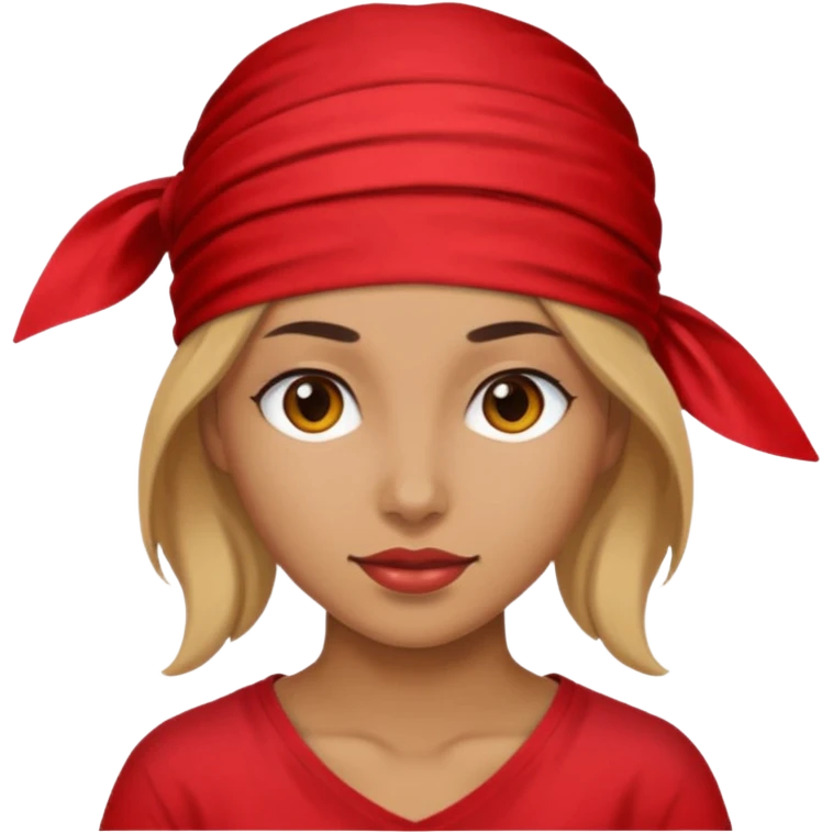 woman with wearing red bandana emoji