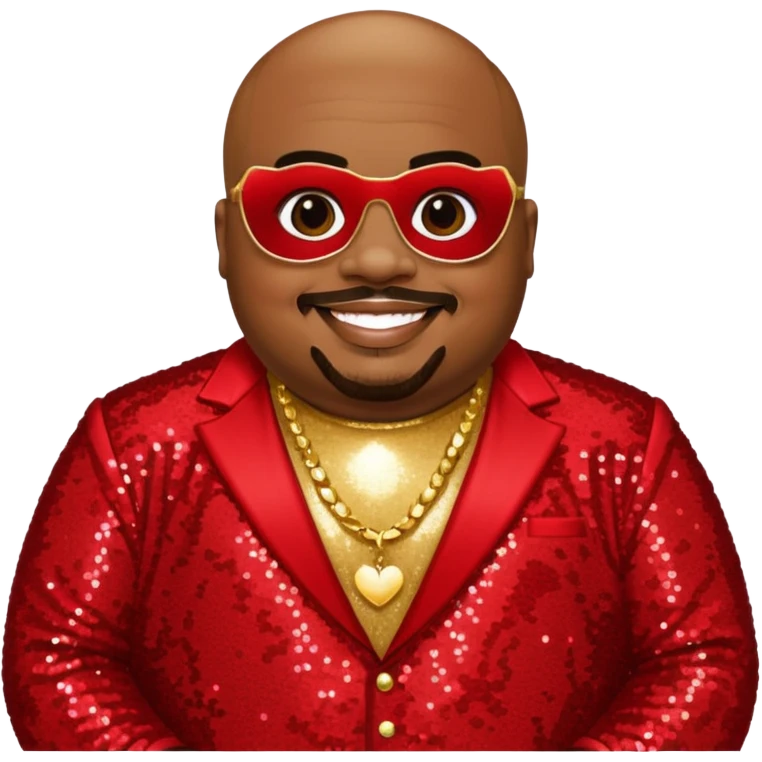 CeeLo Green with red sequin outfit emoji