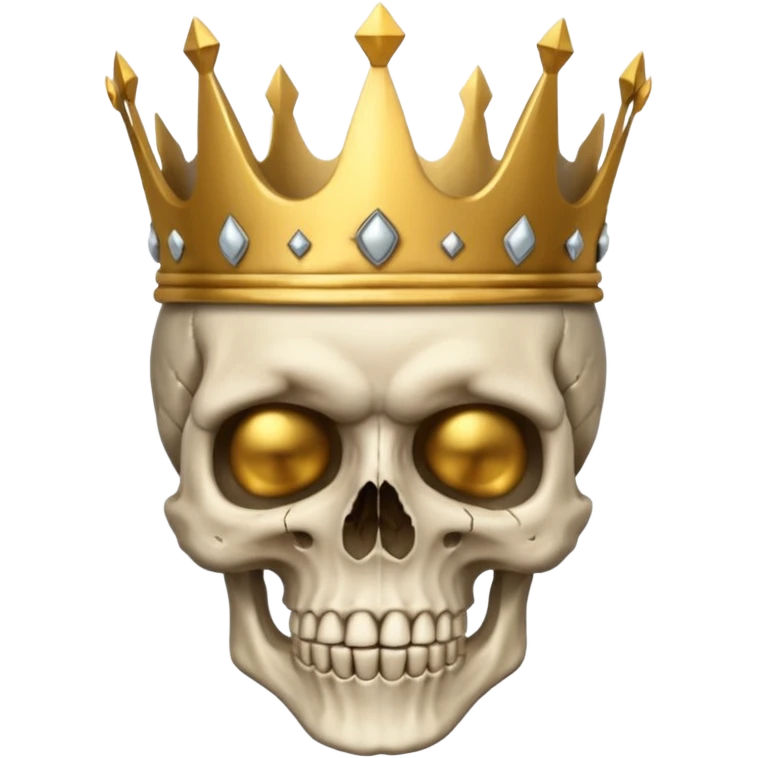 a skull face with a crown with ands on its skull emoji