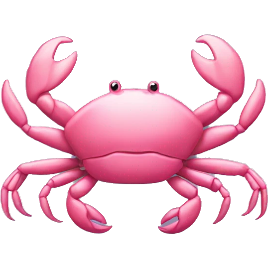 Pink crab on a plane emoji