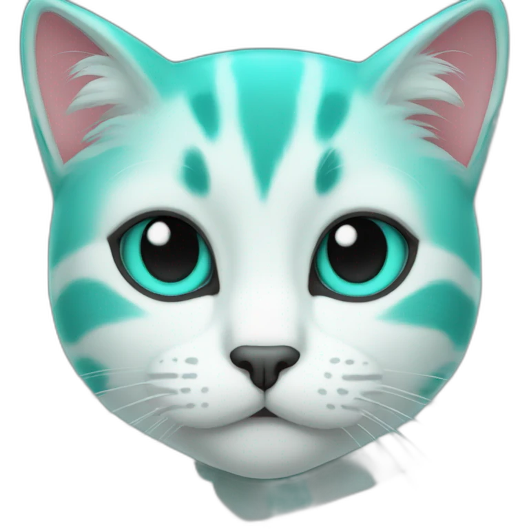 Turquoise cat love emoji