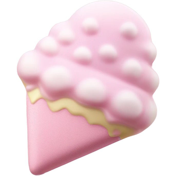 White chocolate with pink cotton candy inside emoji