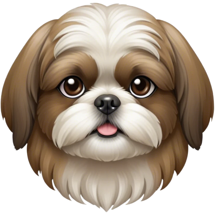 Cinematic Noble Shih Tzu Portrait Emoji, Poised and elegant, with a luxurious, flowing fur in refined muted tones, delicate features and wise, gentle eyes, simplified yet meticulously detailed, glowing with a soft, regal radiance, high shine, exuding quiet dignity and timeless charm, soft glowing outline, capturing the essence of a noble Shih Tzu that epitomizes refined poise! emoji