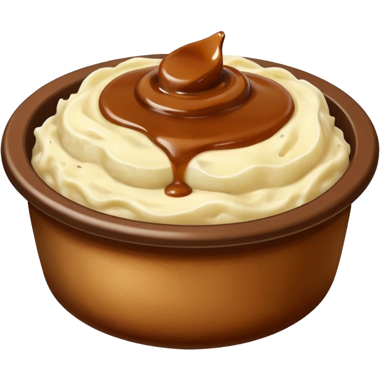Mashed potatoes with gravy  emoji