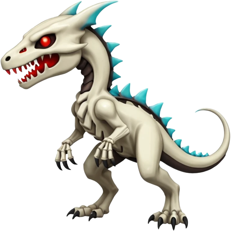 Shiny White Evil Glowing Eldritch Skeletal Creepy Edgy Badass Cool Marowak-Salandit-Duskull-Darkdramon-fusion with bloody red markings emoji
