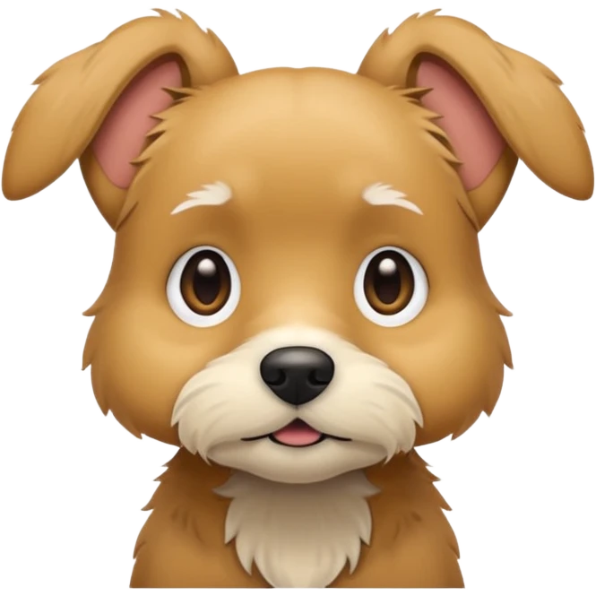 Scruffy small tan dog with floppy ears  emoji