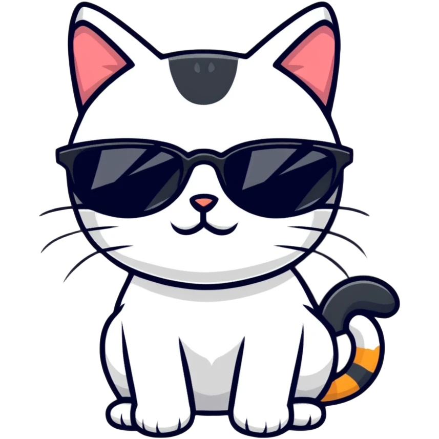 Cat with sunglasses emoji