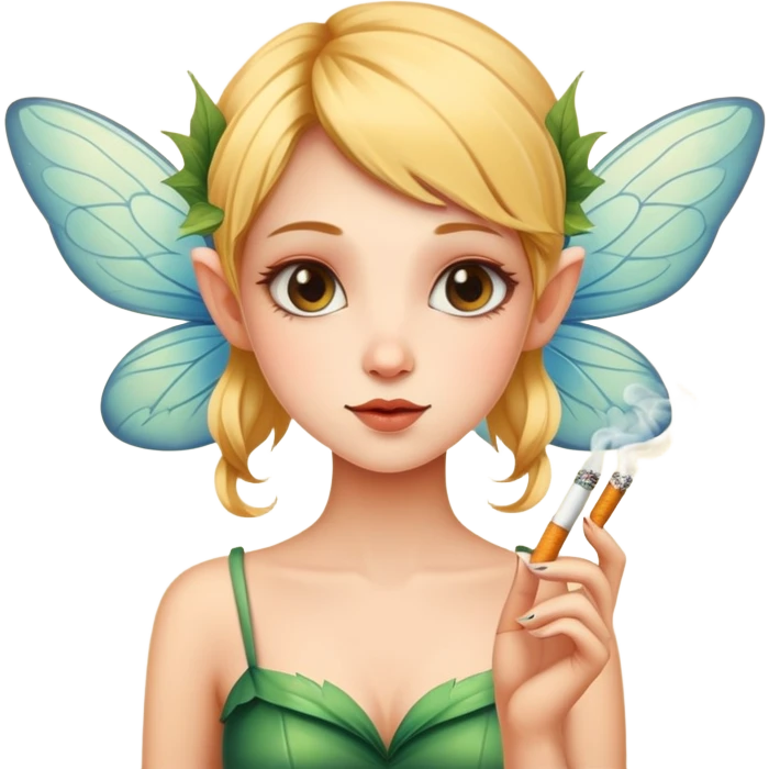 A fairy with cigarettes emoji