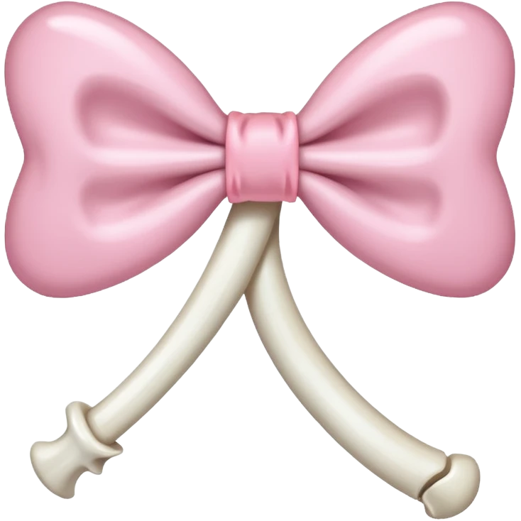 Bone with a light pink bow emoji
