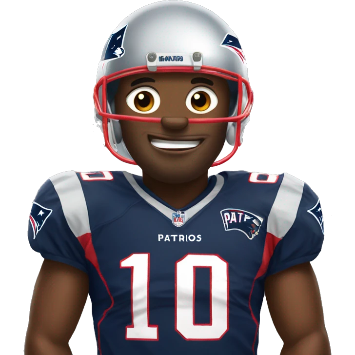 poop man wearing patriots jersey number 10 emoji