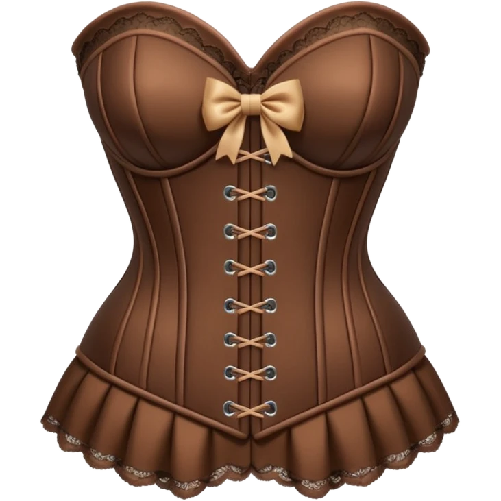 brown corset with bow emoji
