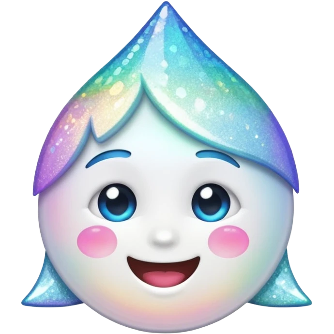 glitter white happy emoji