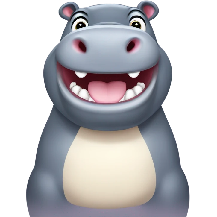 Happy hippo emoji
