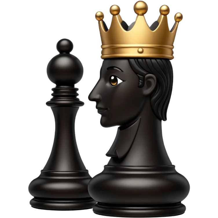 black chess pieces, king emoji