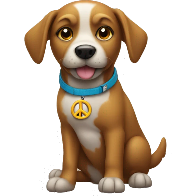 dog holding up peace sign emoji