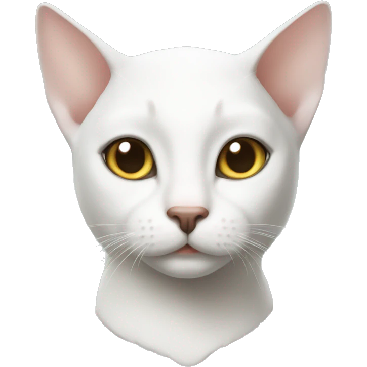 A bald white elf cat emoji