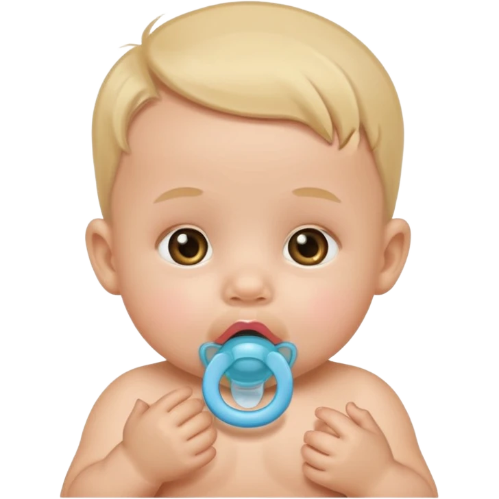 cute baby with pacifier in mouth emoji