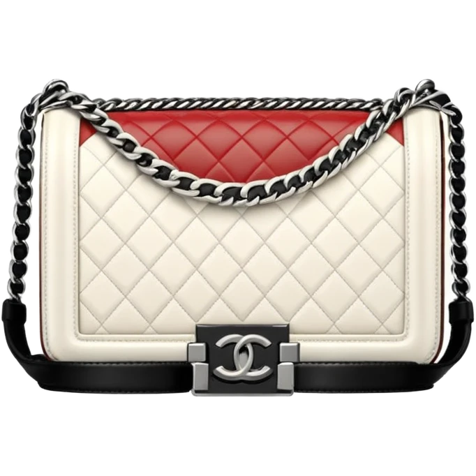 chanel le boy white bag emoji