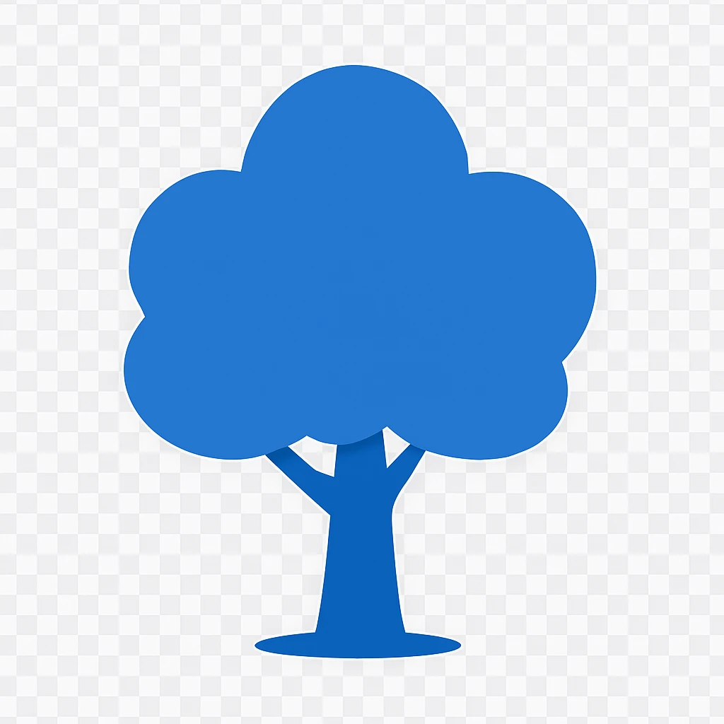simple blue tree emoji