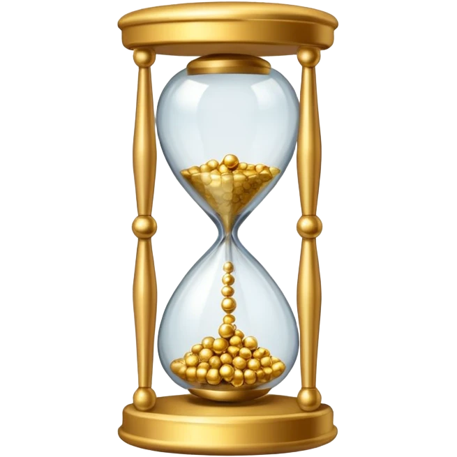 Hourglass with golden small marbles emoji