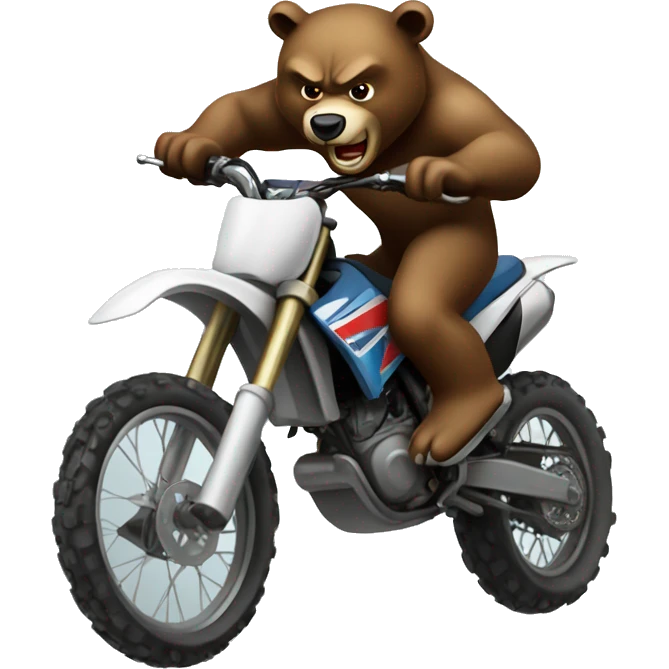 Angry bear jumping a 2 stroke dirtbike emoji