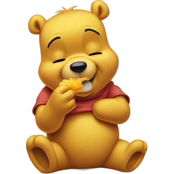 Winnie the Pooh eating honey emoji