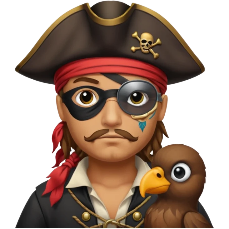 Pirate with bird  emoji