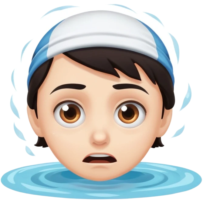 person terrified in swimming pool emoji