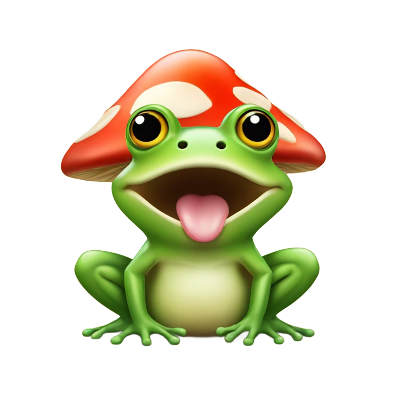 frog eating a mushroom emoji
