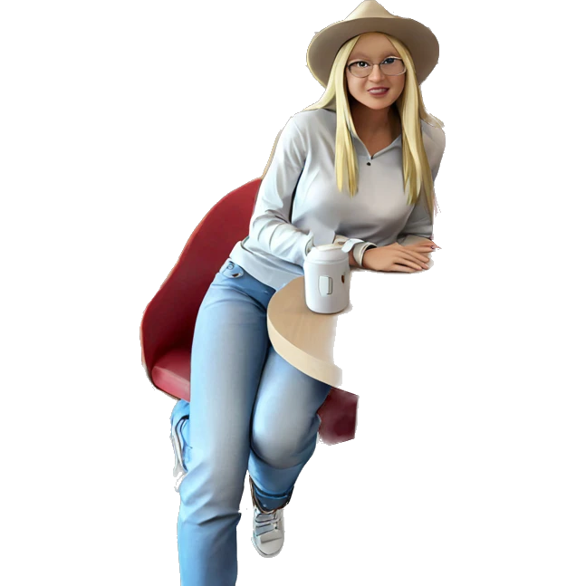 blonde girl with hat indoors emoji