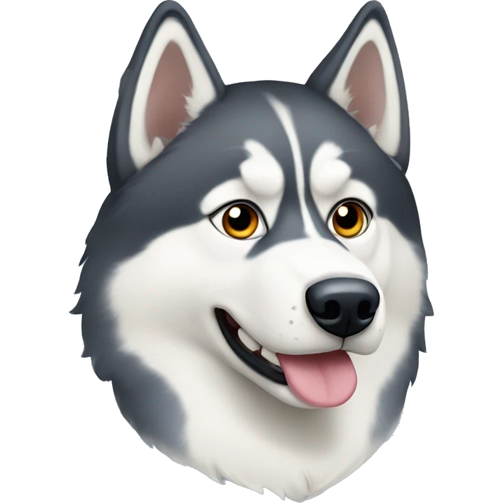 Siberian husky with spots in face emoji