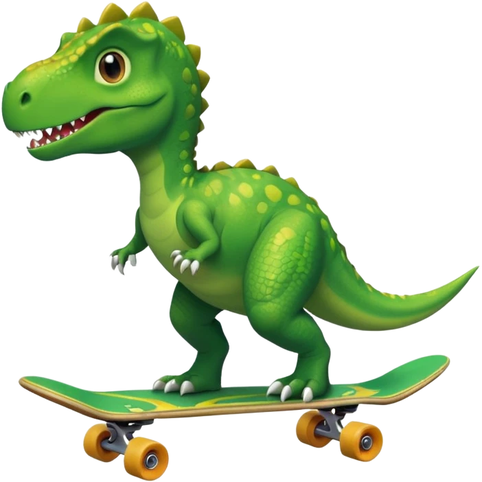 Dinosaur on a skateboard emoji