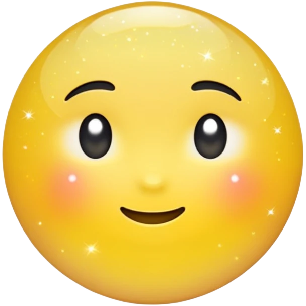 Generate a high-quality 3D cartoon-style emoji of yellow glitter, sparkling effect, smooth gradient colors, rounded and cute appearance, simple white background, high-resolution.
 emoji