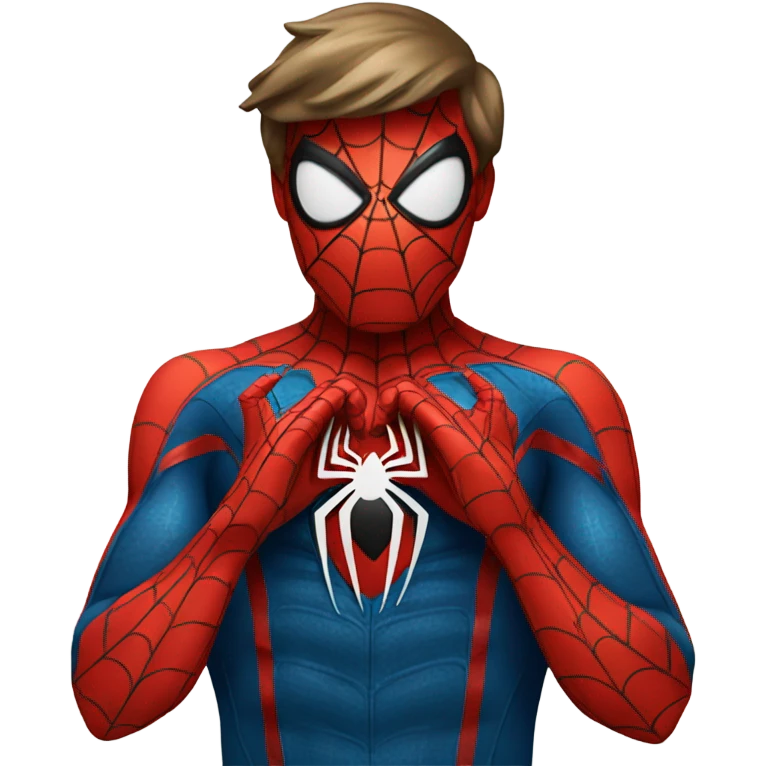 spiderman with heart hands emoji