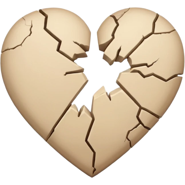 Pale beige broken heart emoji