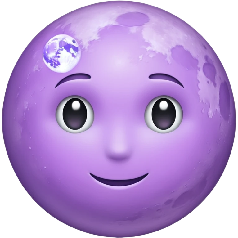 realistic Light purple moon emoji