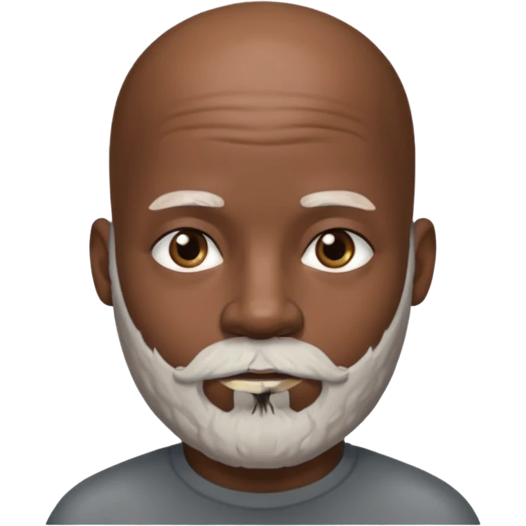 African American male bald salt & pepper beard emoji